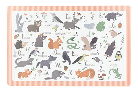 Platzmatte Alphabet Animal terra, Kunststoff PP