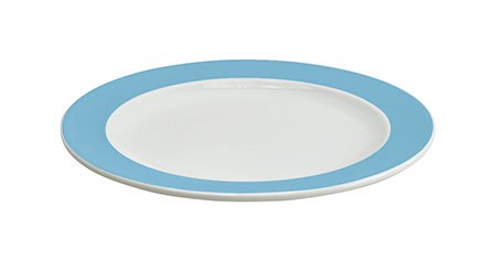 Dessertteller Ø 19cm hellblau, mit Fahne