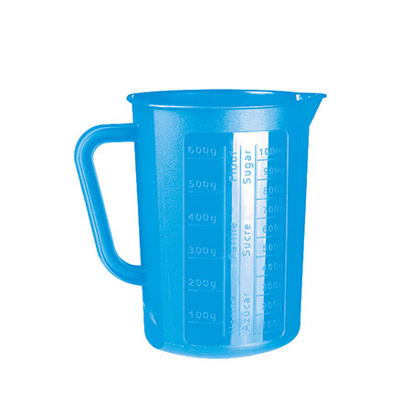 Messbecher, 1,4 Ltr., blau, Kunststoff PP mit Maßeinteilung, Kannen nicht  isoliert, Kannen/Getränkebehälter, Produkte