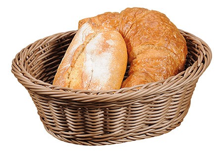 Brot-/Obstkorb taupe, Kunststoffgeflecht