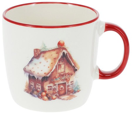Kindertasse Haus, roter Rand 200ml