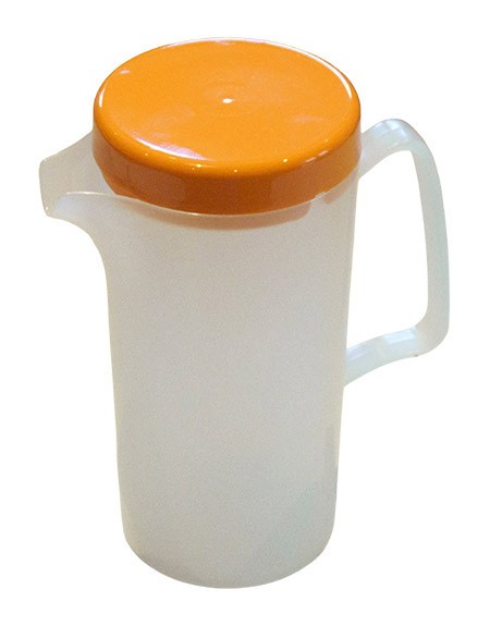 Kanne 0,6L, transparent - oranger Deckel