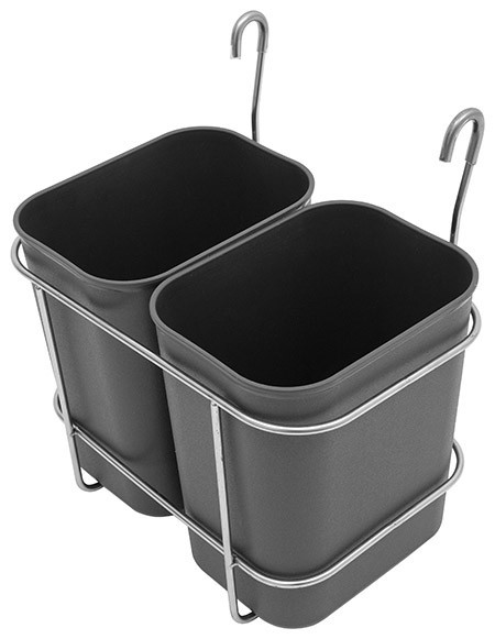 Abfallbehälter mit 2 Kunststoff-Behältern je 8L,