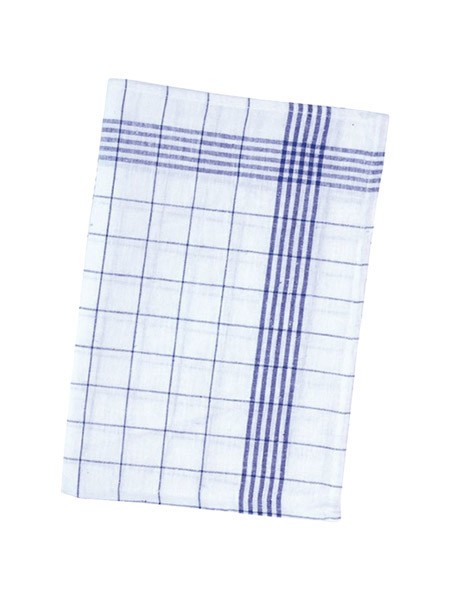 Halbleinen-Geschirrtuch, blau kariert, 200g/m²