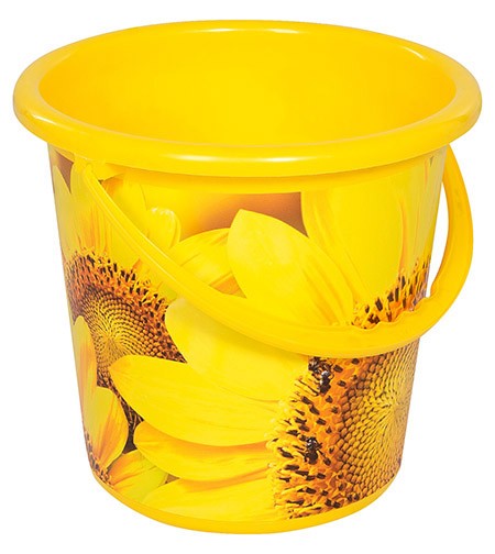 Dekor-Eimer Sonnenblumen gelb, 10Ltr.