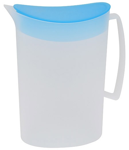 Kanne weiß mit blauem Deckel, 2,0L,