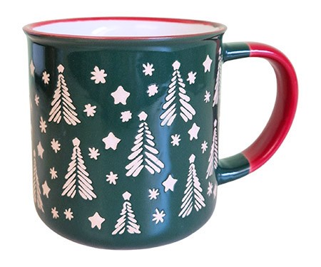 Weihnachtstasse Tannenbäume grün 250ml