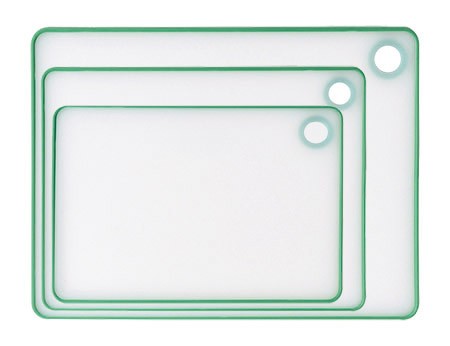 Schneidbretter-Set transparent/grün 3-teilig, PP