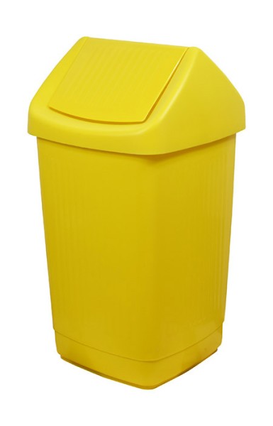 Schwingdeckeleimer gelb, 25L, Kunststoff PP,