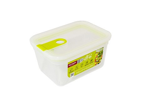 Vorratsdose, 1,0L, transparent/grün, Pull Box Chef