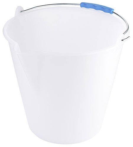 Kunststoffeimer mit Ausguss 12L, weiß, Polyethylen