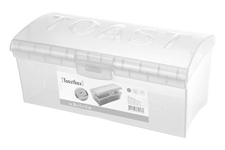 Toastbox weiß/transparent, L29x14xH13cm