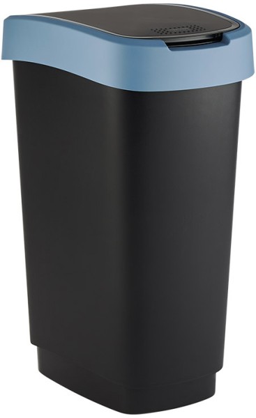 Schwingdeckeleimer Twist, 50L schwarz/horizon-blue