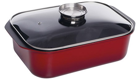 Schlemmerbräter Gusto, RED mit Glasdeckel