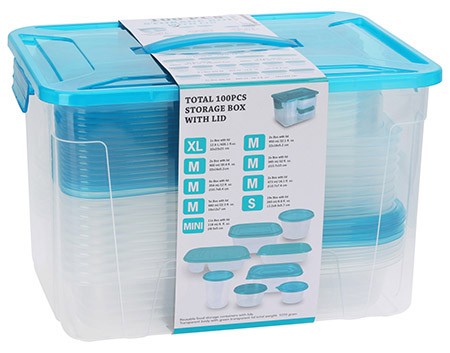 Vorratsdosen-Set 50 tlg., Größen XL, M, S, Mini