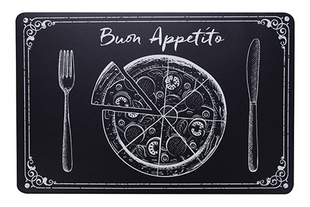 Platzmatte Pizza, schwarz, Kunststoff