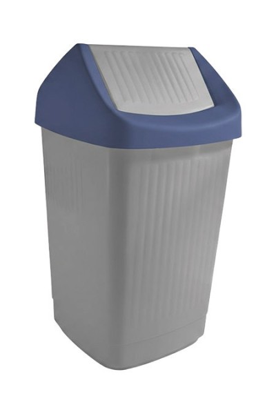 Schwingdeckeleimer grau/blau 25L, Kunststoff PP,